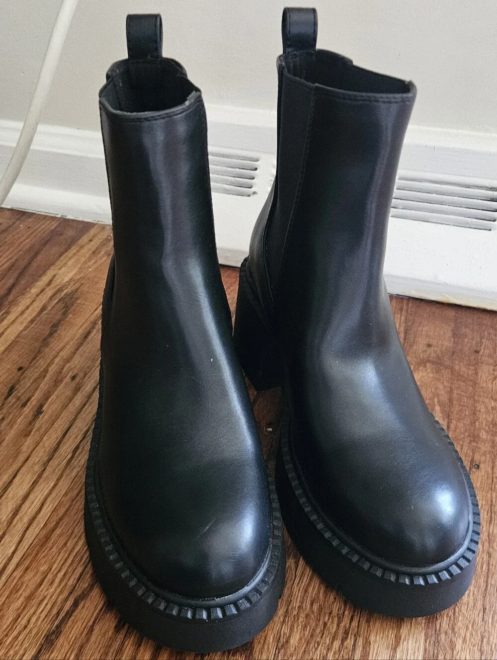 Madden Girl Womens Boots 6.5 Y2K Chunky Heel Platform Lug Sole Ankle Chelsea